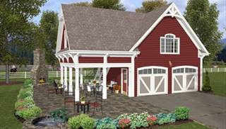 2 car garage plan with loft by DFD House Plans